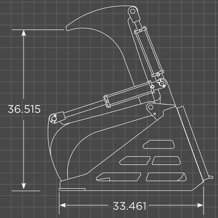 Loflin Fabrication Compact Tractor Rock Bucket Grapple