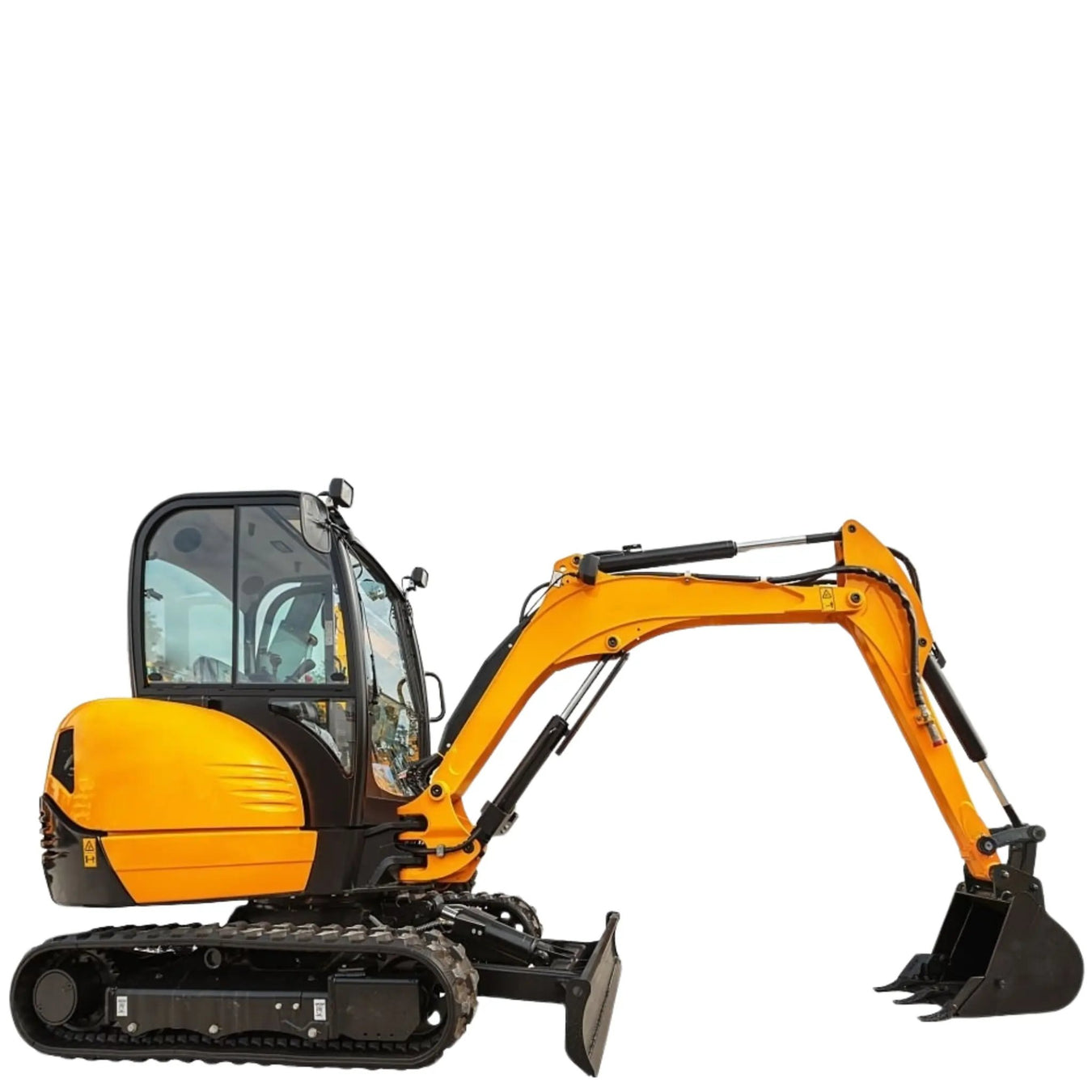 Mini Excavator with Bucket Attachment