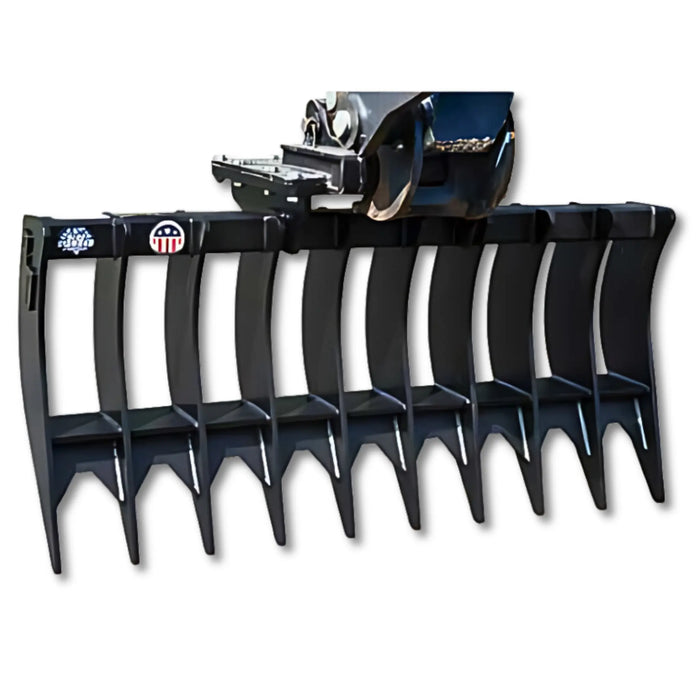 Blue Diamond Excavator Rake - Heavy Duty