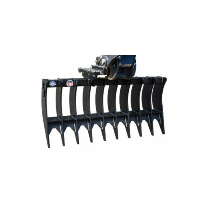 Blue Diamond Excavator Rake - Heavy Duty — Attachments King